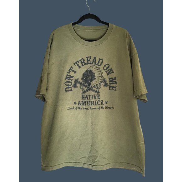 MENS GREEN FRONT GRAPHIC COTTON SHORT SLEEVE T-SHIRT SIZE 2XL - Picture 1 of 5